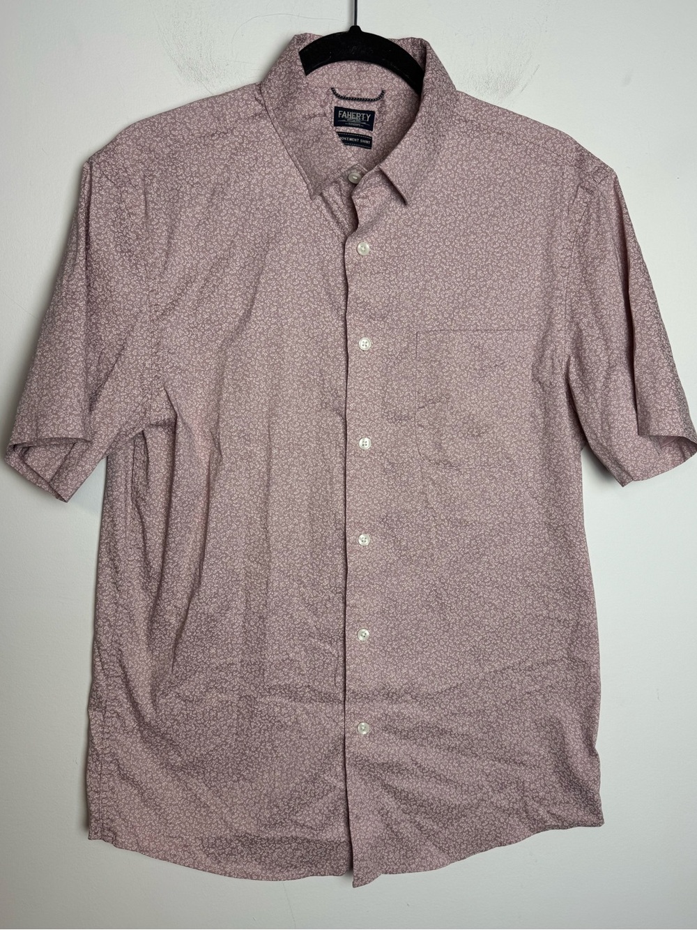 Faherty Short Sleeve Floral Button-Up Shirt - Dusty Pink